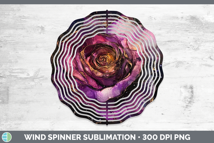 Galaxy Rose Wind Spinner Sublimation Spinner Designs