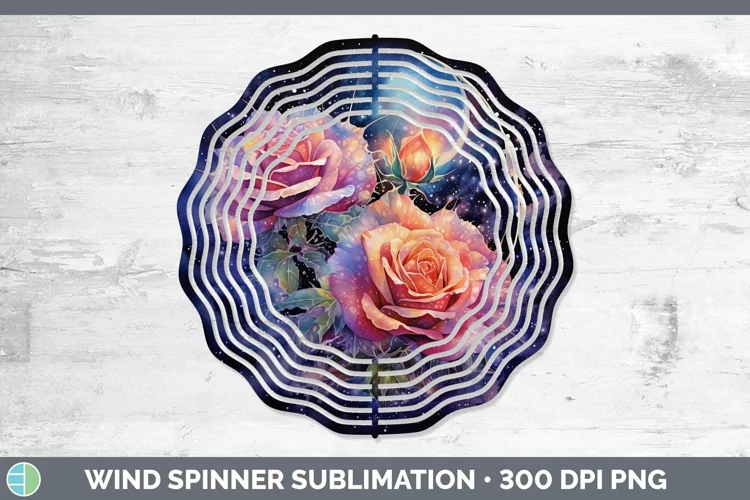 Galaxy Rose Wind Spinner Sublimation Spinner Designs