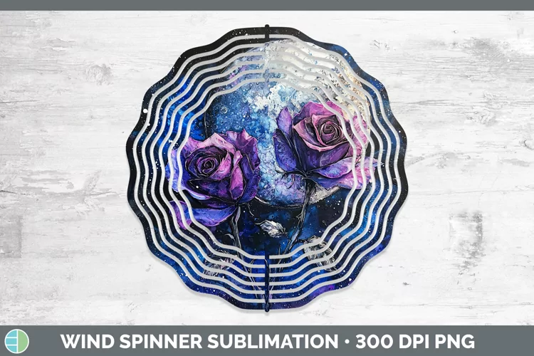 Galaxy Rose Wind Spinner Sublimation Spinner Designs