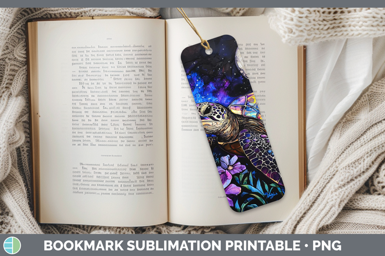 Galaxy Sea Turtle Bookmark Sublimation Printable Designs