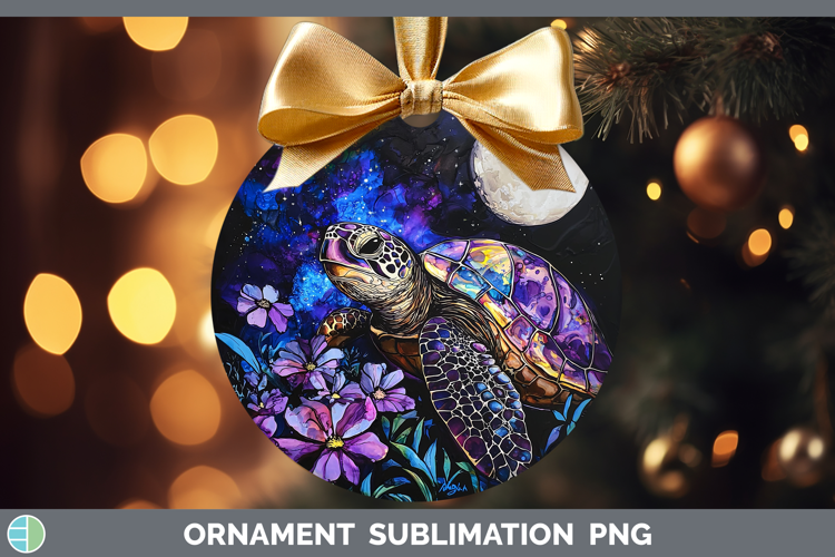 Galaxy Sea Turtle Ornament Sublimation Bauble Designs