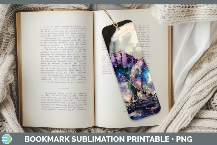 Galaxy Seashell Bookmark Sublimation Printable Designs