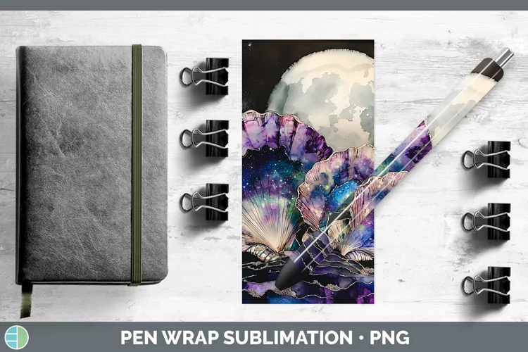 Galaxy Seashell Pen Wrap Sublimation Pen Designs
