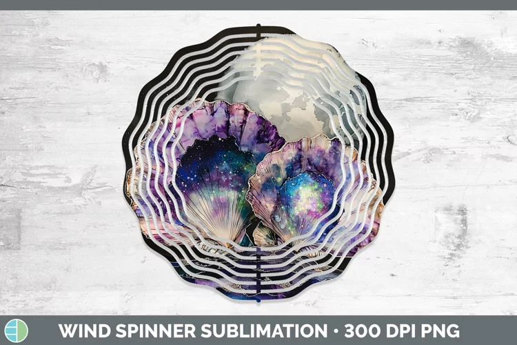 Galaxy Seashell Wind Spinner Sublimation Spinner Designs