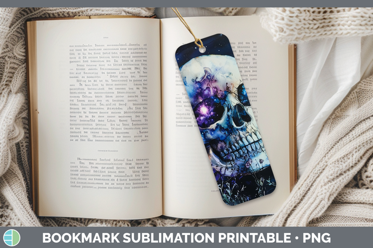 Galaxy Skull Bookmark Sublimation Printable Designs