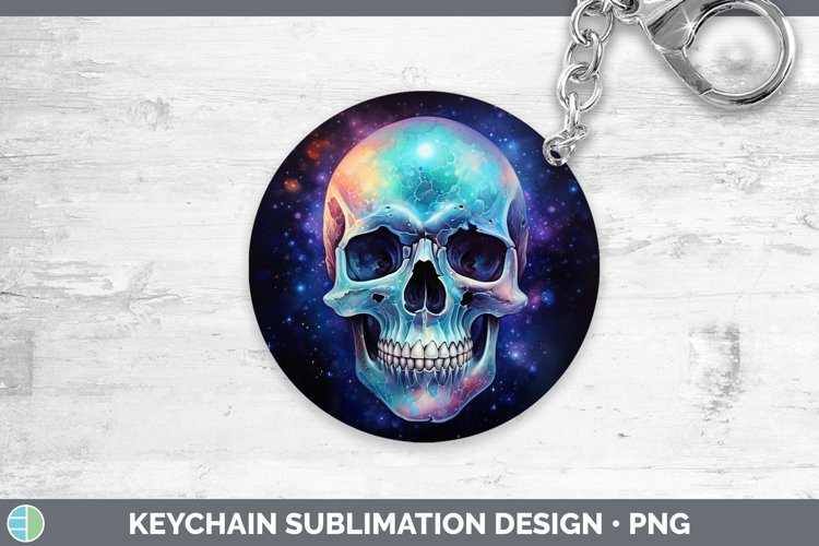 Galaxy Skull Keychain Sublimation Keyring Designs