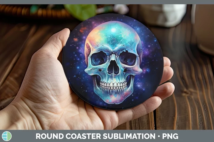 Galaxy Skull Round Coaster Sublimation Coaster Designs