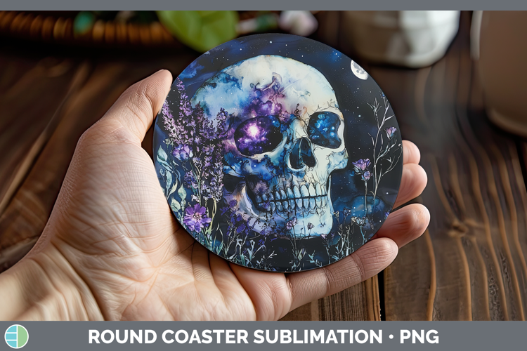 Galaxy Skull Round Coaster Sublimation Coaster Designs