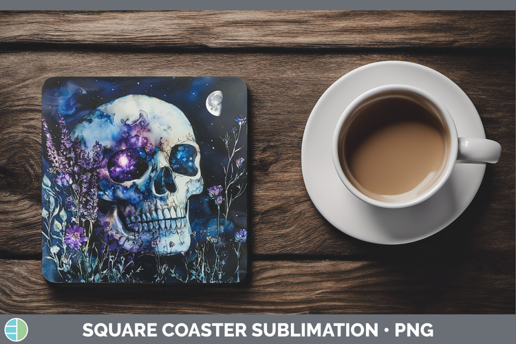 Galaxy Skull Square Coaster Sublimation Coaster Designs