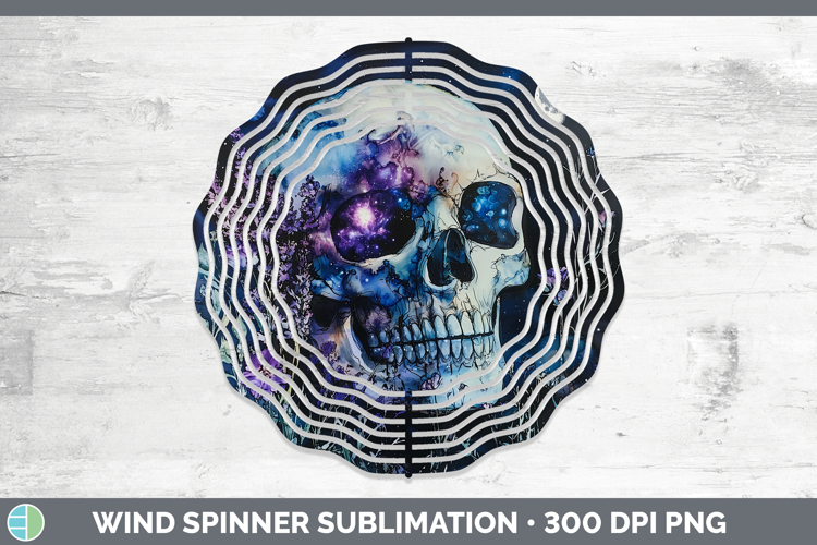Galaxy Skull Wind Spinner Sublimation Spinner Designs