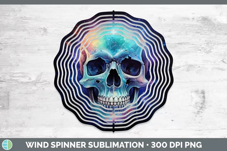 Galaxy Skull Wind Spinner Sublimation Spinner Designs