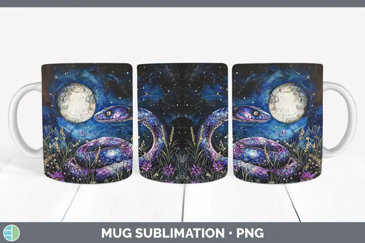 Galaxy Snake Mug Wrap Sublimation Coffee Cup Designs