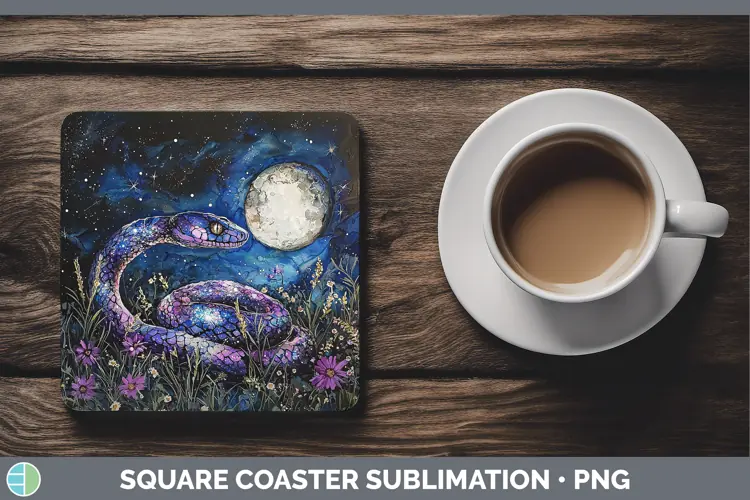 Galaxy Snake Square Coaster Sublimation Coaster Designs