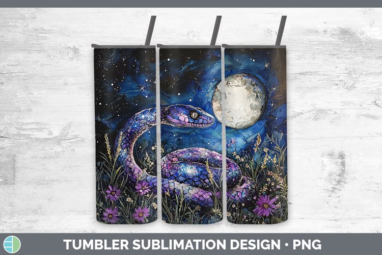 Galaxy Snake Tumbler Sublimation 20 oz Skinny Tumbler Design