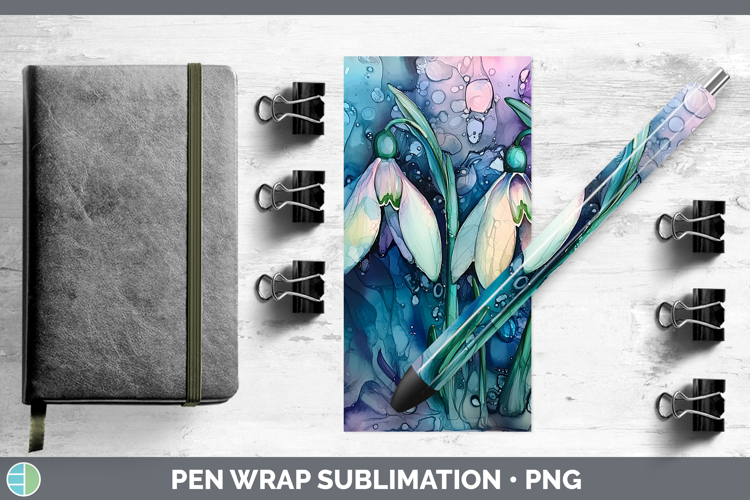 Galaxy Snowdrop Pen Wrap Sublimation Pen Designs