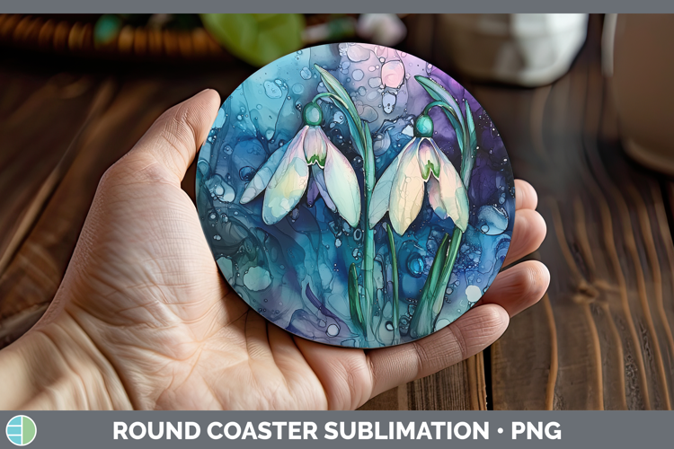 Galaxy Snowdrop Round Coaster Sublimation Coaster Designs