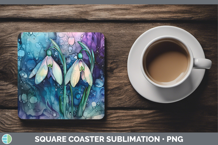 Galaxy Snowdrop Square Coaster Sublimation Coaster Designs