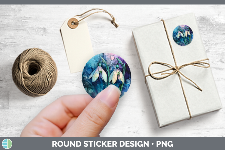 Galaxy Snowdrop Stickers | Round Labels Designs