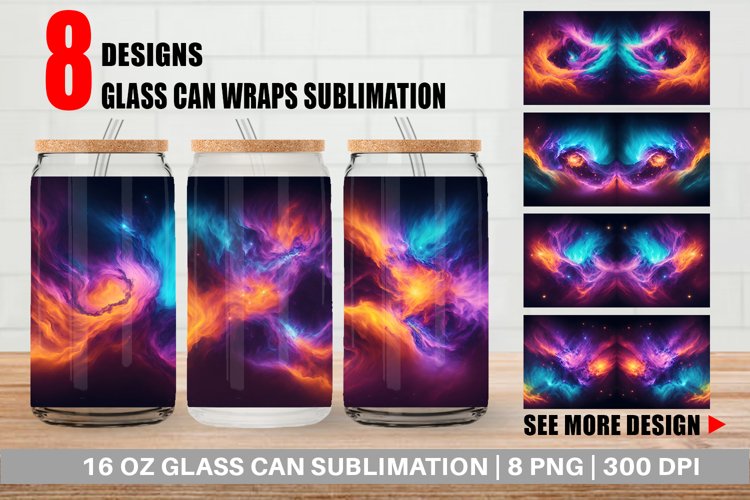Galaxy Space Dynamic Color Glass Can Wraps