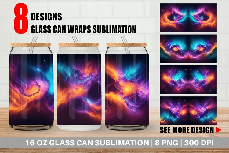 Galaxy Space Dynamic Color Glass Can Wraps