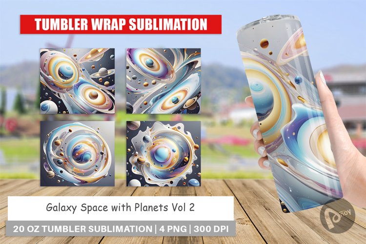 Tumbler Wrap Galaxy with Planets
