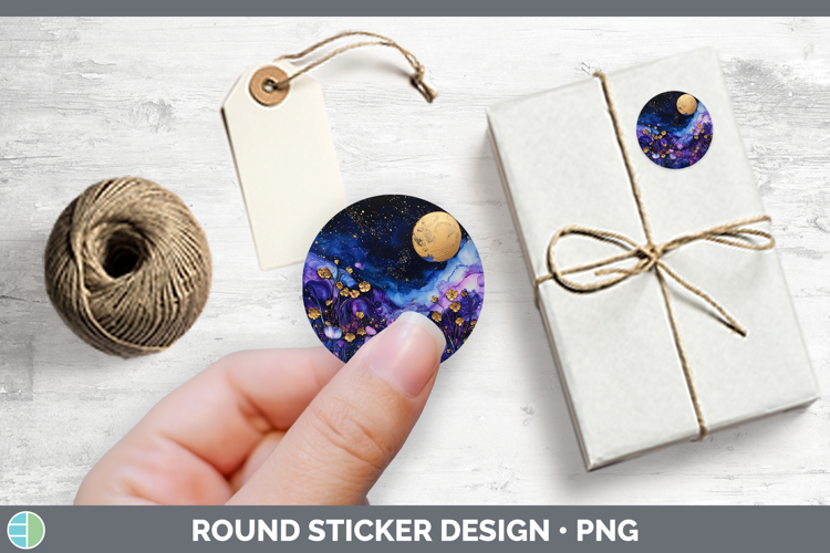 Galaxy Stars Stickers | Round Labels Designs