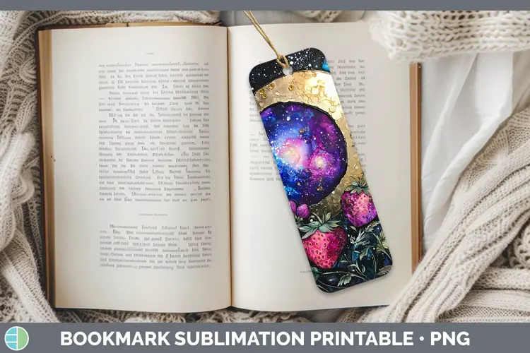 Galaxy Strawberry Bookmark Sublimation Printable Designs