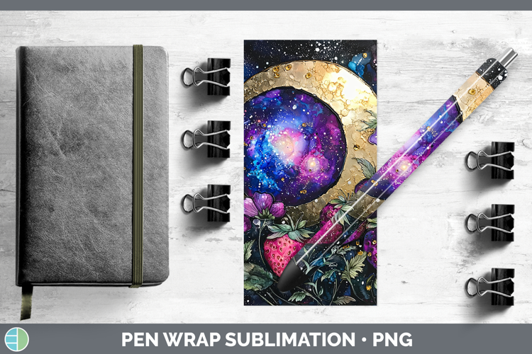 Galaxy Strawberry Pen Wrap Sublimation Pen Designs