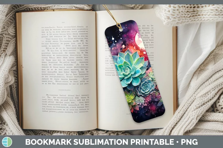 Galaxy Succulents Bookmark Sublimation Printable Designs