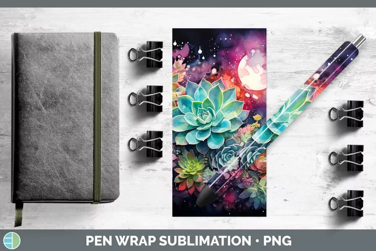 Galaxy Succulents Pen Wrap Sublimation Epoxy Pen Designs
