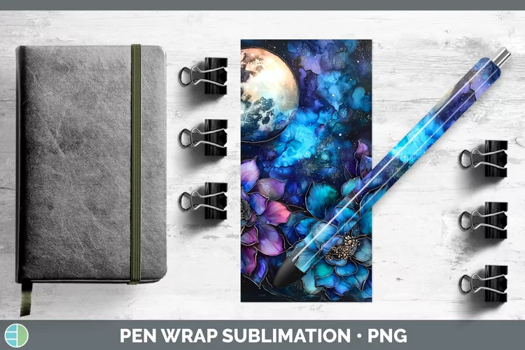 Galaxy Succulents Pen Wrap Sublimation Pen Designs
