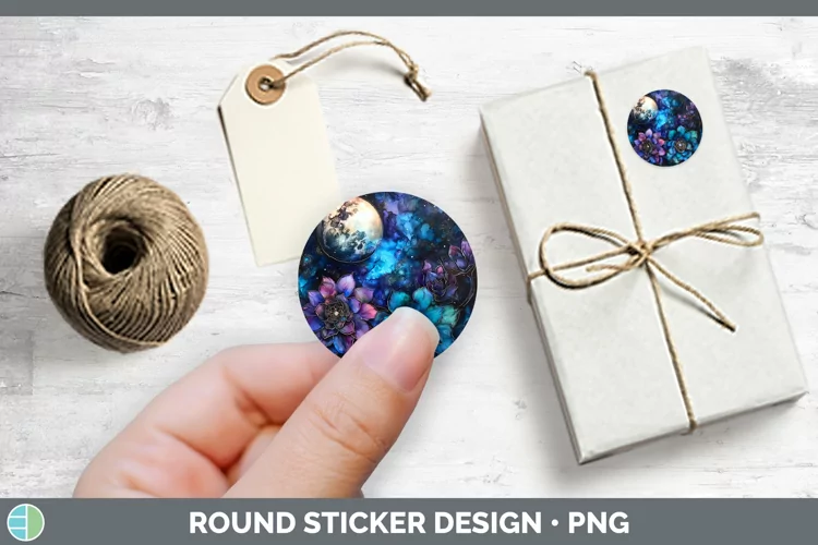 Galaxy Succulents Stickers | Round Labels Designs