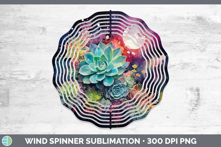 Galaxy Succulents Wind Spinner Sublimation Spinner Designs