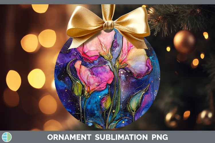 Galaxy Sweet Pea Ornament Sublimation Bauble Designs