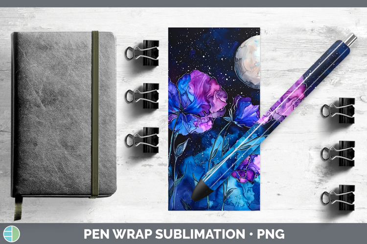 Galaxy Sweet Pea Pen Wrap Sublimation Pen Designs