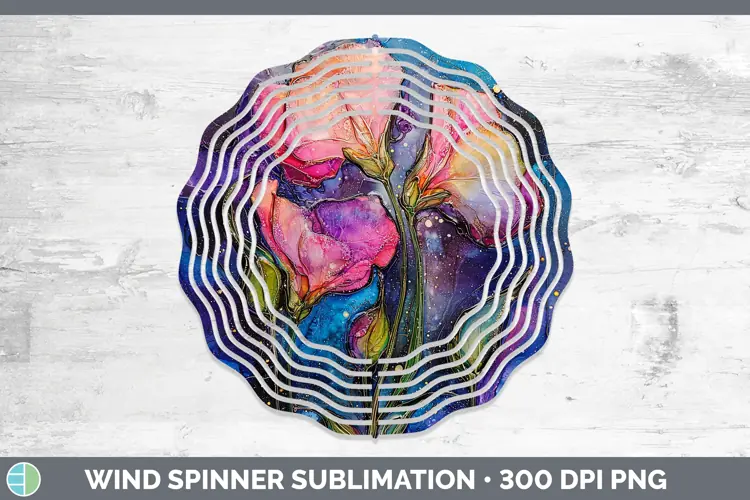 Galaxy Sweet Pea Wind Spinner Sublimation Spinner Designs