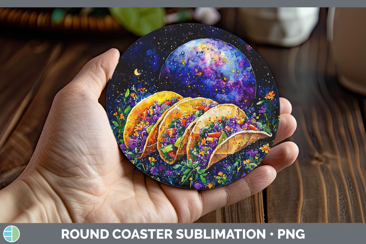 Galaxy Tacos Round Coaster Sublimation Coaster Designs