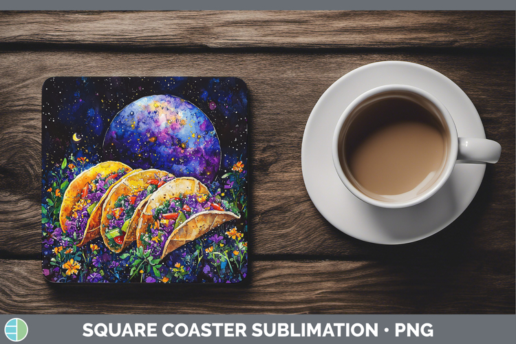 Galaxy Tacos Square Coaster Sublimation Coaster Designs