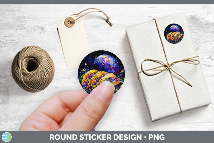 Galaxy Tacos Stickers | Round Labels Designs