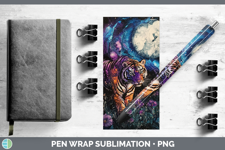 Galaxy Tiger Pen Wrap Sublimation Pen Designs