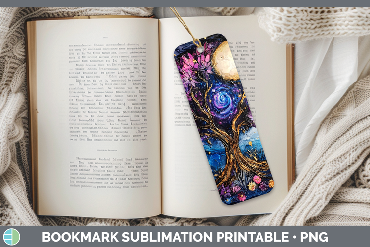 Galaxy Tree of Life Bookmark Sublimation Printable Designs