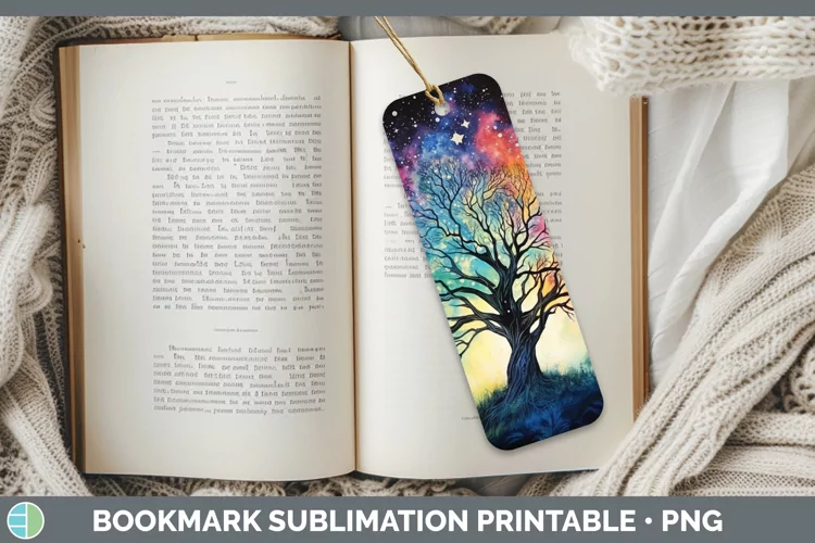 Galaxy Tree of Life Bookmark Sublimation Printable Designs