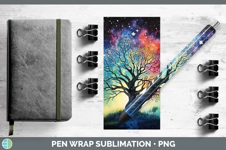 Galaxy Tree of Life Pen Wrap Sublimation Epoxy Pen Designs