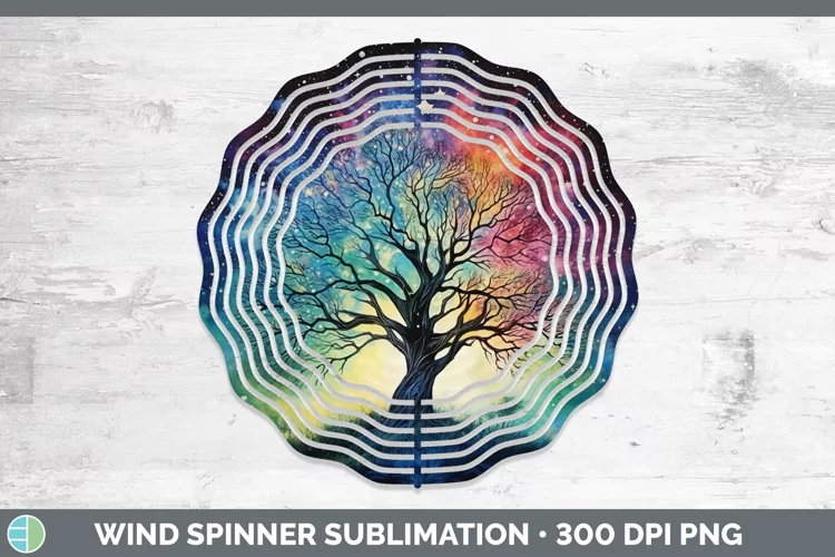 Galaxy Tree of Life Wind Spinner Sublimation Spinner Designs