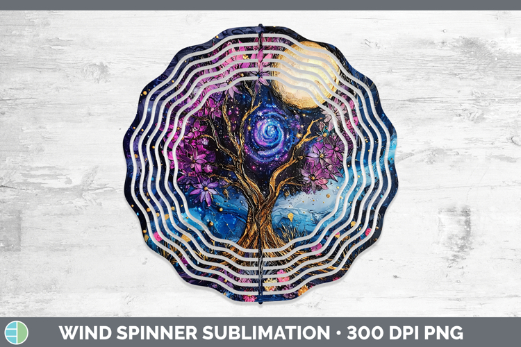 Galaxy Tree of Life Wind Spinner Sublimation Spinner Designs