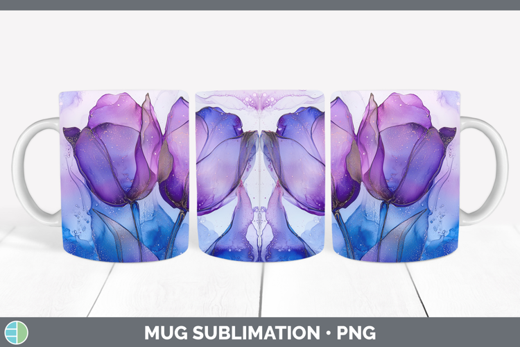 Galaxy Tulip Mug Wrap Sublimation Coffee Cup Designs