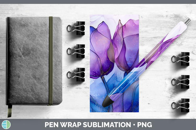 Galaxy Tulip Pen Wrap Sublimation Pen Designs