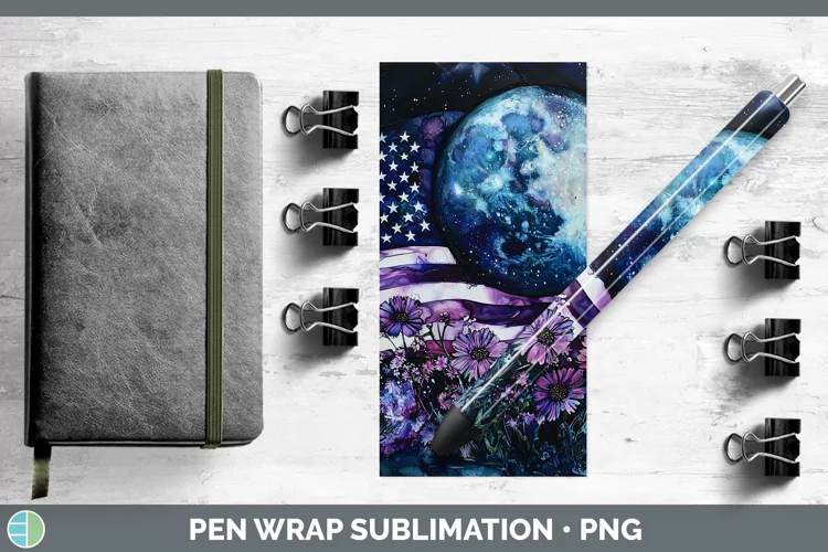 Galaxy USA Flag Pen Wrap Sublimation Pen Designs