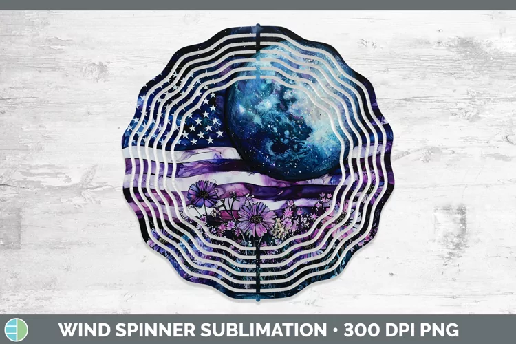 Galaxy USA Flag Wind Spinner Sublimation Spinner Designs