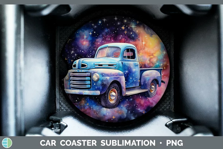 Galaxy Vintage Truck Car Coaster Sublimation Coaster Designs